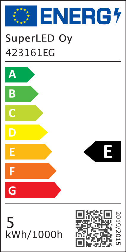 Energiatehokkuusmerkintä PRO TEHO LED-nauha 2.5m, 9.6W/m 24V, EG IP65