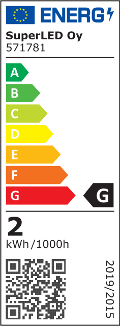 Energiatehokkuusmerkintä LED-Maavalo/ Terassivalo TERRA 2W, IP67